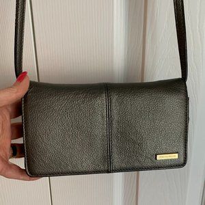 Tignanello Leather Crossbody Wallet - Pewter / Silver